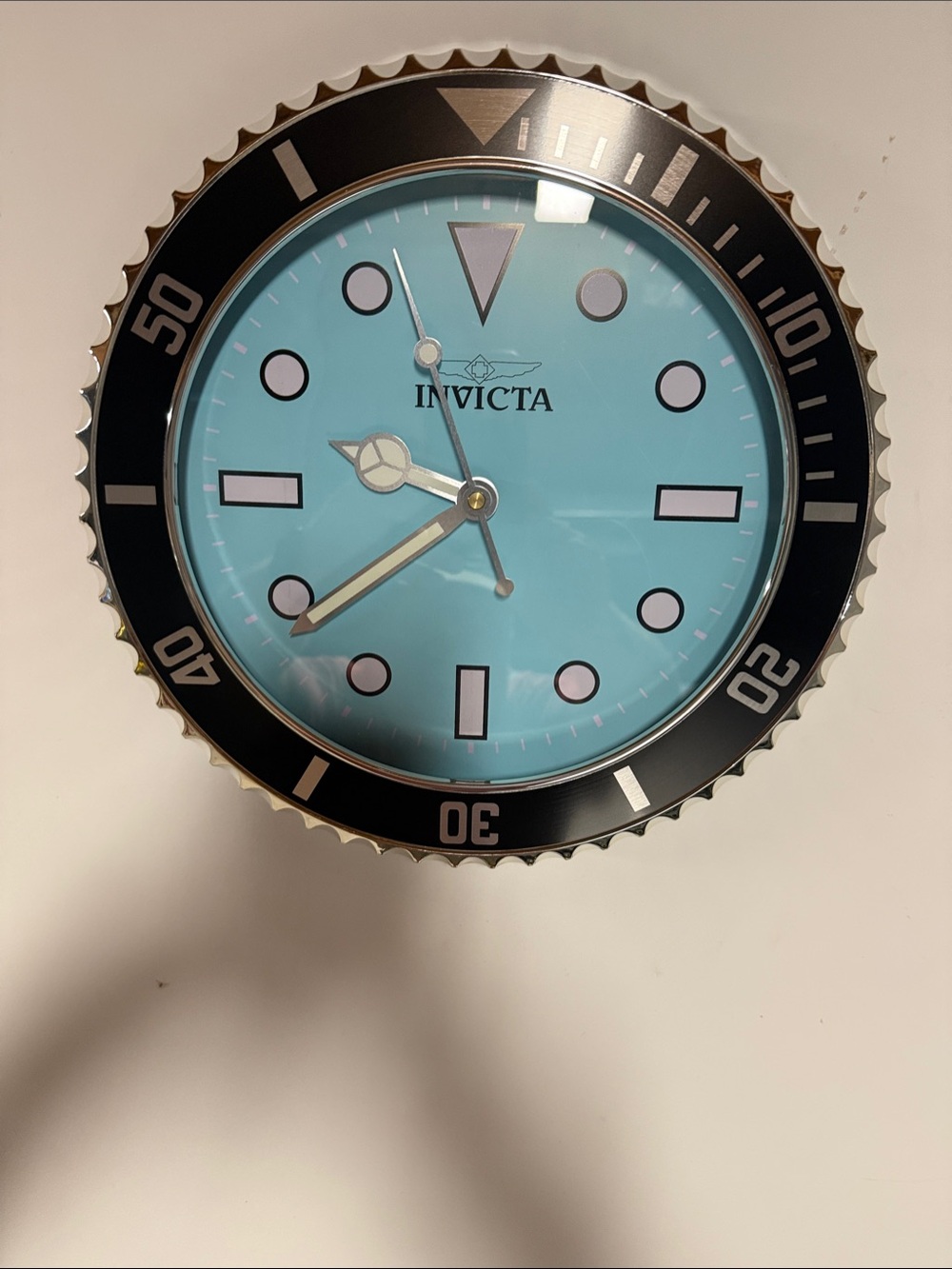 #132 Invicta Pro Diver Turquoise and Black Wall Clock - Bold Home Accent.